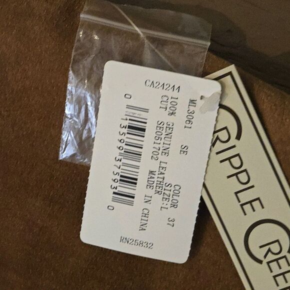 NWT Cripple Creek Leather Vest Mens L Brown Western Cowboy Suede Snap Buttons - Picture 4 of 9